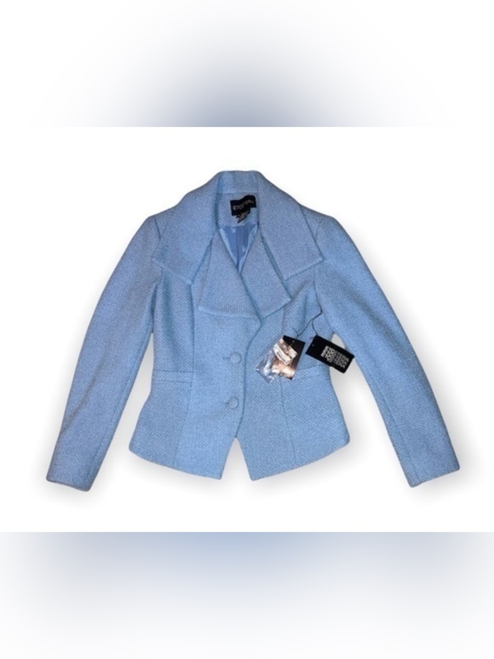 Etcetera Light Blue Tailored Wool-Blend Blazer